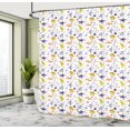 thumbnail image 4 of Ambesonne Jurassic Shower Curtain, Dinosaurs, 69"Wx84"L, White Ceil Blue Yellow, 4 of 4