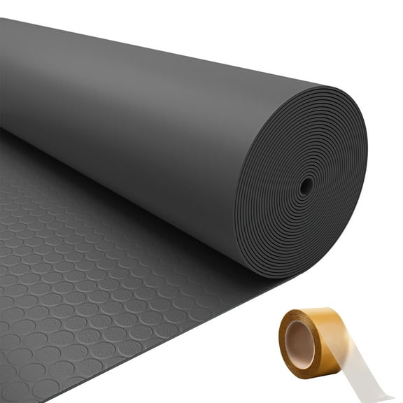 Garage Floor Mat, 7.5 x 20 FT Thickened PVC Diamond Plate Garage Mats Flooring Roll for Under Car, Garage Car Parking Mats for Sports Car，Compact SUVS，Gray