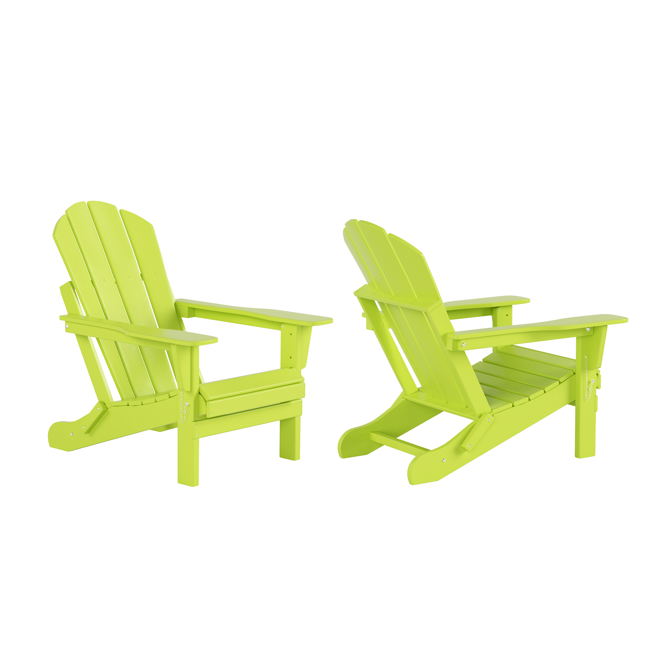 WestinTrends Malibu 3-Pieces Outdoor Patio Furniture Set, All Weather Outdoor Seating Plastic Adirondack Chair Set of 2 with Coffee Table for Porch Lawn Backyard, Lime - image 4 of 7