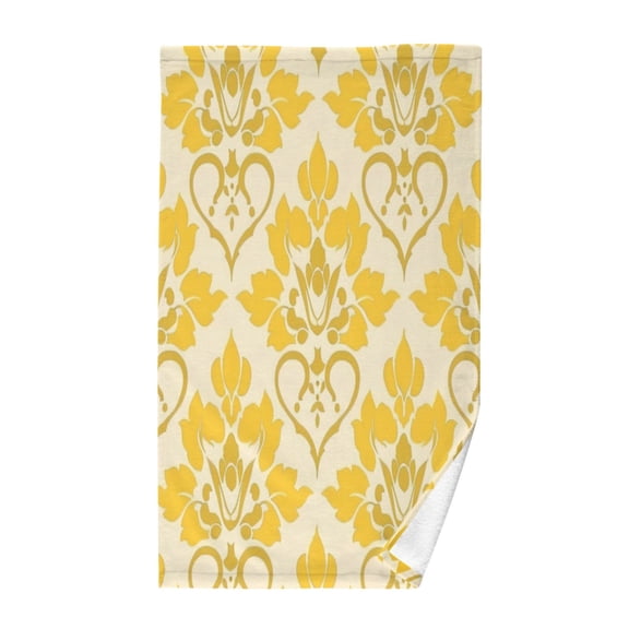 Pure Cotton Face Towel 16x28 Inches Hand Towel Bath Towel Hand Bath Towels Soft Good Water Absorption for Washing Face Wiping Face Yellow Pattern