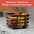 thumbnail image 3 of Spectrum Black Modern Metal Fruit Basket for Kitchen Counter 9.5 Inch Storage Basket, Wire Kitchen Storage for Fresh Produce and Bread, Contemporary Basket with Open Airflow Construction, 3 of 6