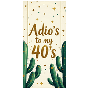 LUUFILx Adios to My 40's Backdrop Cactus Banner Party Supplies Retirement Celebration Birthday Decorations Background Photography Props Decors