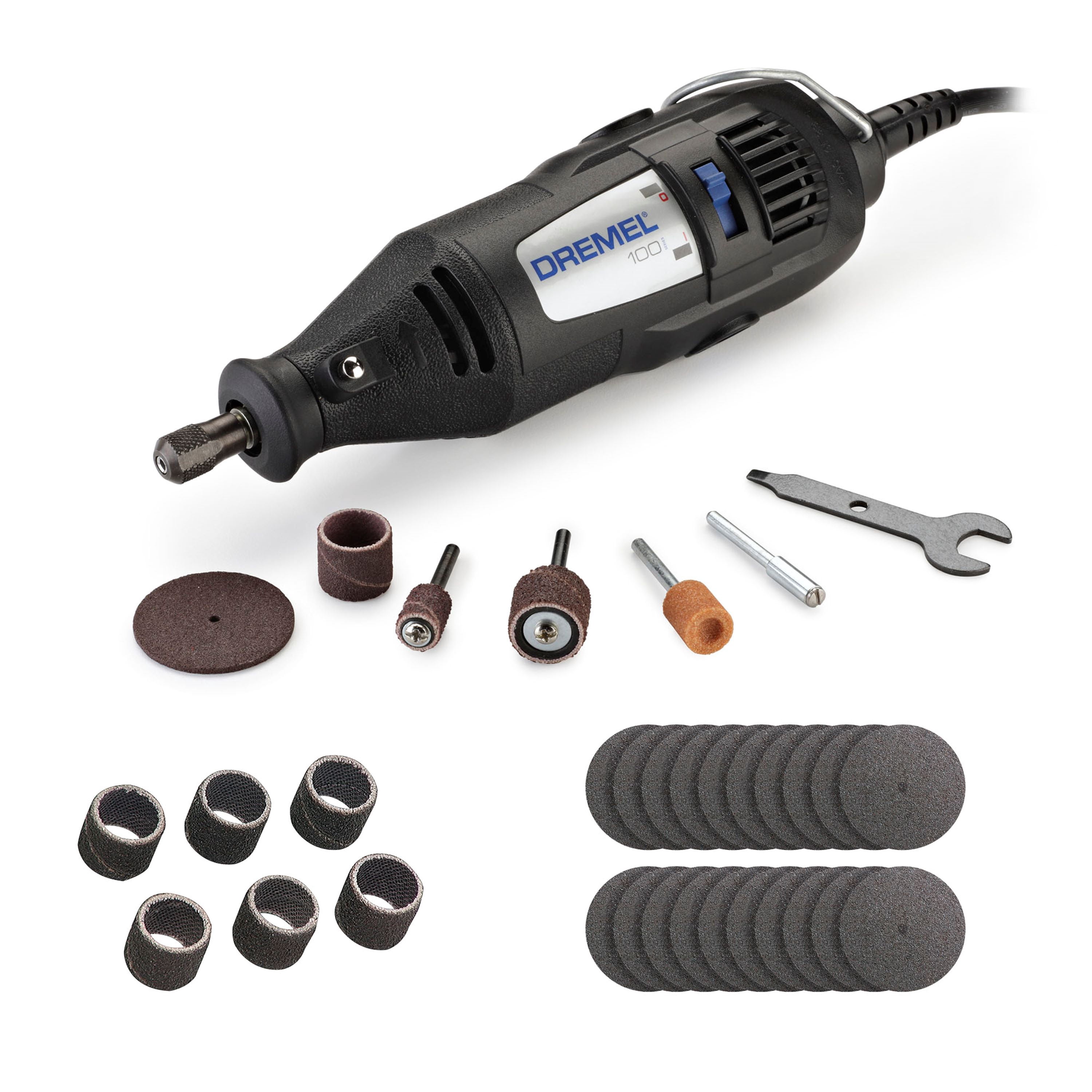 Dremel 100 Rotary Tool Kit Bundle with 32 total accessories; Cutting, Sanding, Grinding