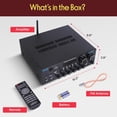 thumbnail image 7 of Pyle Wireless Bluetooth Streaming Amplifier, 300W Multi Channel Home Audio Receiver System with HDMI in/Out, Optical/Coaxial, FM Radio, USB/SD, AUX, RCA, Mic in, and BT/FM Antenna, 10.2x9.8x2.8, 7 of 7