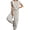 HeatherGrey, variant on Women's Casual Sleeveless One Piece Jumpsuits Crew Neck Drawstring Summer Romper One Piece Outfits with Pockets