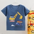 thumbnail image 5 of NOLDARES Newborn Baby Boy Outfits 2 Pieces Cotton Crewneck Short Sleeve Top Tee Print Casual Cargo Shorts Truck Clothes(Dark Blue,5-6 Y), 5 of 7