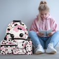 thumbnail image 2 of Garronmavis Cute Pink Cow Kids Backpack Set, 4-Piece School Bag with Lunch Bag, Pencil Case & Water Holder Case, Breathable Adjustable Straps Backpack for Elementary School Girls, 2 of 6