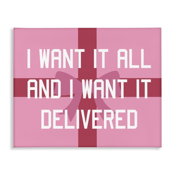 Stupell Industries Eclectic Funny Want Gifts Delivered Canvas Art, 20 x 16, by Lil' Rue