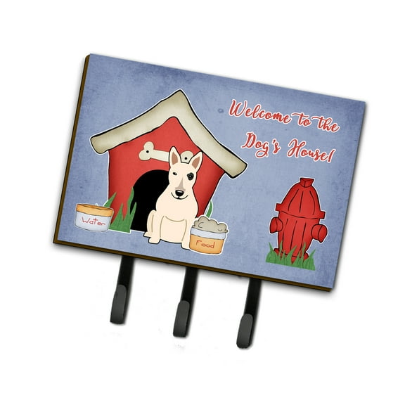 Dog House Collection Bull Terrier White Leash or Key Holder