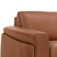 thumbnail image 2 of Leather Upholstered Loveseat with Track Arms and Contrast Stitching,Pink, 2 of 5