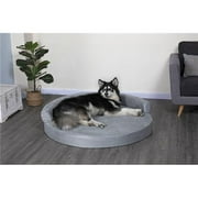 Go Pet Club SS-36 Memory Foam Bed with Bolster & Removable Waterproof Cover, Multi Color
