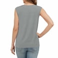 thumbnail image 5 of TaTaai Womens Casual Solid Color V Neck Sleeveless Ruched Tank Top Soft Breathable Polyester Comfortable Fashion Stylish Summer Daily All Occasion Wear Top Gift, 5 of 5