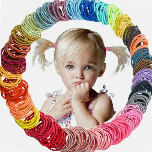 Hair Ties,240 PCS Toddler Hair Ties,24 Multicolors Elastic Hair Ties for Girls,No Damage Small Rubber Bands Ponytail Holders Hair Ties for Kids Thin and Fine Hair
