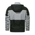 thumbnail image 4 of IROINNID Men's Hoodie Storm Jacket Long Sleeve Color Block Comfy Contrasting Color Warm Windproof Pocket Motorcycle Jacket, 4 of 6