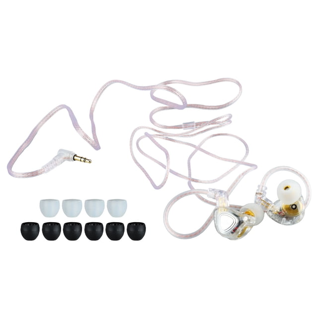 Auriculares con cable ergonómicos para correr, hacer deporte, para la vida diaria, fitness, ZX3 transparente