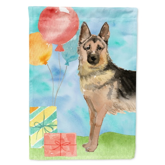 Happy Birthday German Shepherd Flag Canvas House Size