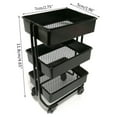 thumbnail image 3 of Mini Trolley Floor Storage Rack with Wheel Shelf Bookshelf Storage Display Rack, 3 of 20