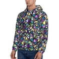thumbnail image 3 of Haiem Purple-Gold Triangles Patterned Men's Hoodie with Kangaroo Pocket - Ideal Pullover Sweatshirt for Daily Wear, Travel, and Home-Small, 3 of 7