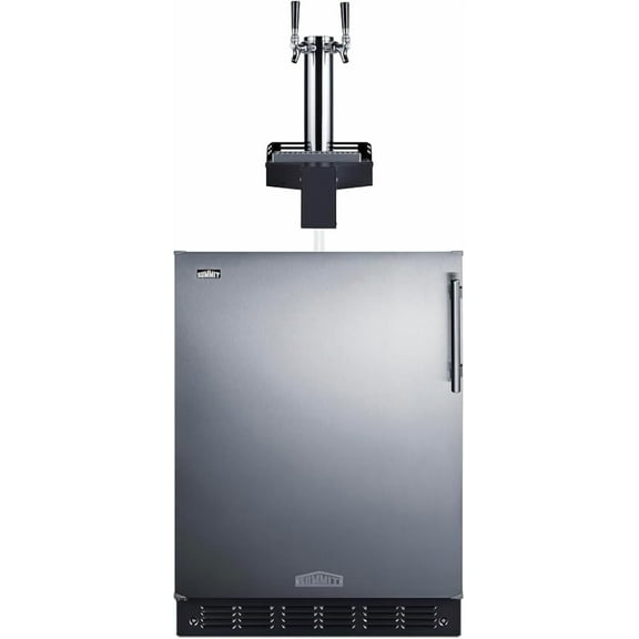 Summit Sbcfltwcfadalhd 24" Wide 5.8 Cu. Ft. Built-In Double Tap Coffee Kegerator -