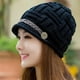 thumbnail image 2 of Gorros de lana para mujer, gorro de esquí de lana cálido de invierno tejido a crochet elástico, 2 of 5