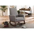 thumbnail image 5 of Baxton Studio Yashiya Chaise à Bascule Moderne Rétro en Tissu, Bois, Gris, 5 of 5