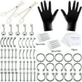 thumbnail image 1 of Combination Piercing Tool Set Nose Staple Earring Belly Button Ring Lip Staple, 1 of 5