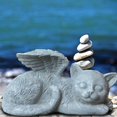 thumbnail image 2 of Statue d'Ange en Résine pour Chat Endormi - Statue de Souvenir - Décoration, 2 of 3