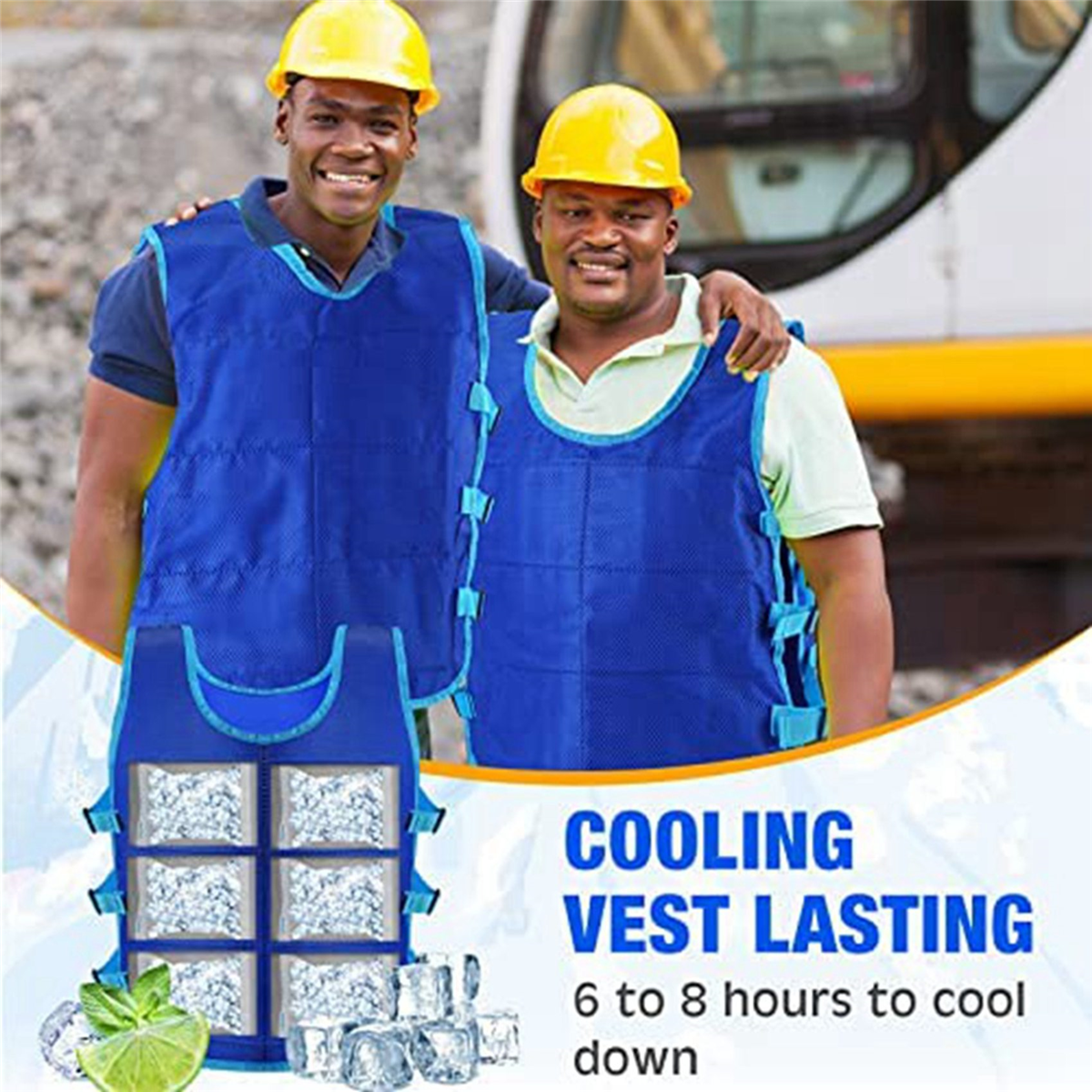 4 Pcs Cooling Vest with 96 Pcs Ice Pack Adjustable Ice Vest for Men Women Hot Weather Working Running Fishing Cycling