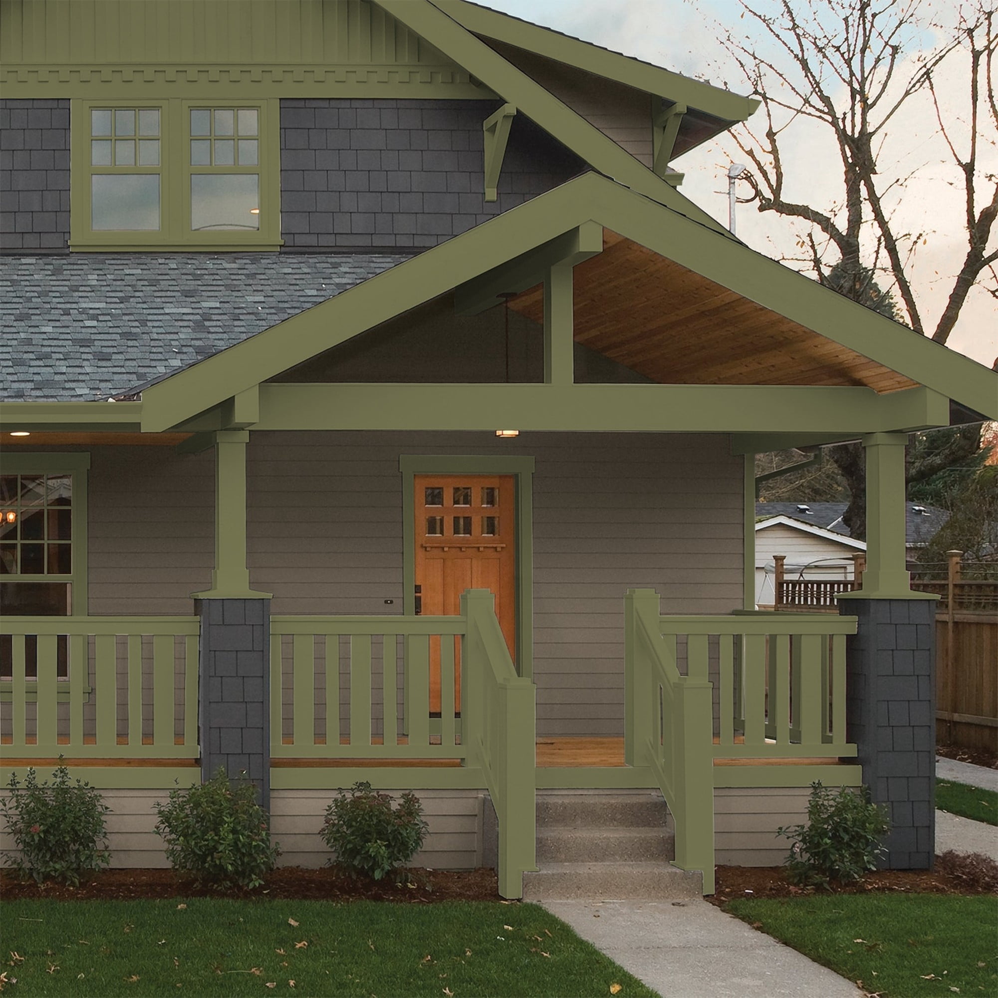 Glidden HEP Gratefully Grass / Green Semi-Gloss Exterior Paint with Primer, 1 Quart