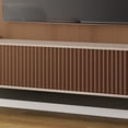 thumbnail image 2 of Panel de TV Empire con Iluminación LED y Almacenaje | Diseño Curvo | Puertas Deslizables | Castaño/blanco hueso | Para Pantallas hasta 85”, 2 of 4