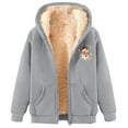 thumbnail image 5 of GaThRRgYP Womens Jackets and Coats Plus Size,Women's Fashionable Printed Fleece Hooded Sweatshirt Jacket Gray M, 5 of 8
