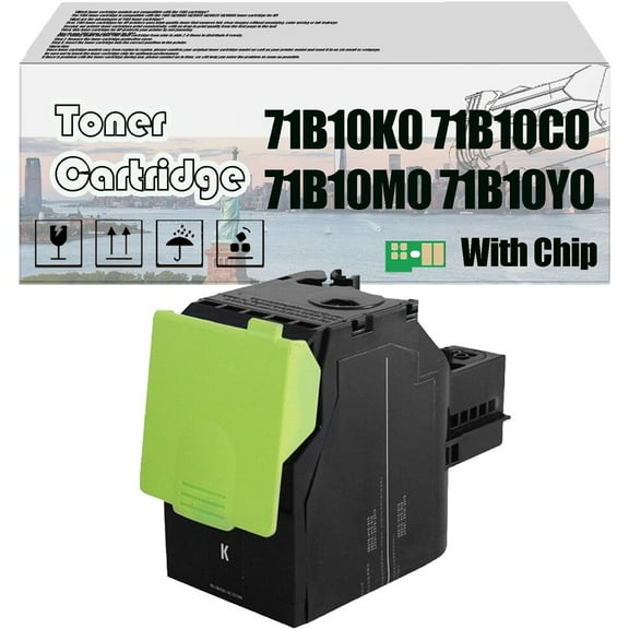 71B10K0 71B10C0 71B10M0 71B10Y0 Toner Cartridge, Compatible for Lexmark CS317 CS417dn CS517de CX317dn CX417de CX517de Printers —— High Print Volume with Chip