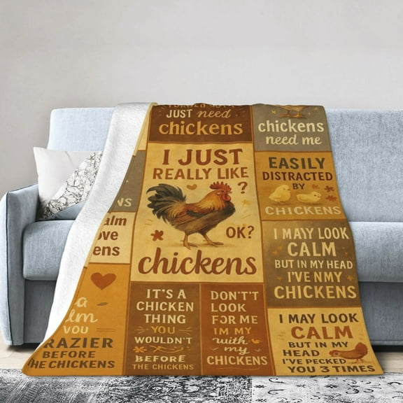 Chicken Gifts for Women Men, Funny Chicken Blanket for People with Chickens, Chicken Lovers Owners Themed Gift Ideas, Farmhouse Decor Soft Throw 50x40
