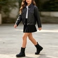thumbnail image 4 of Xdegoge Girls Faux Leather Moto Jacket Zip Up Biker Long Sleeve Fall Winter Casual Short Coat Stylish Kids Trendy Fashion Outerwear with Pockets 1-10 Years, 4 of 9