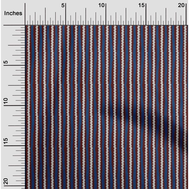 oneOone Tissu Polyester Lycra à Rayures Imprimé Bloc au Mètre 56 Pouces de Large