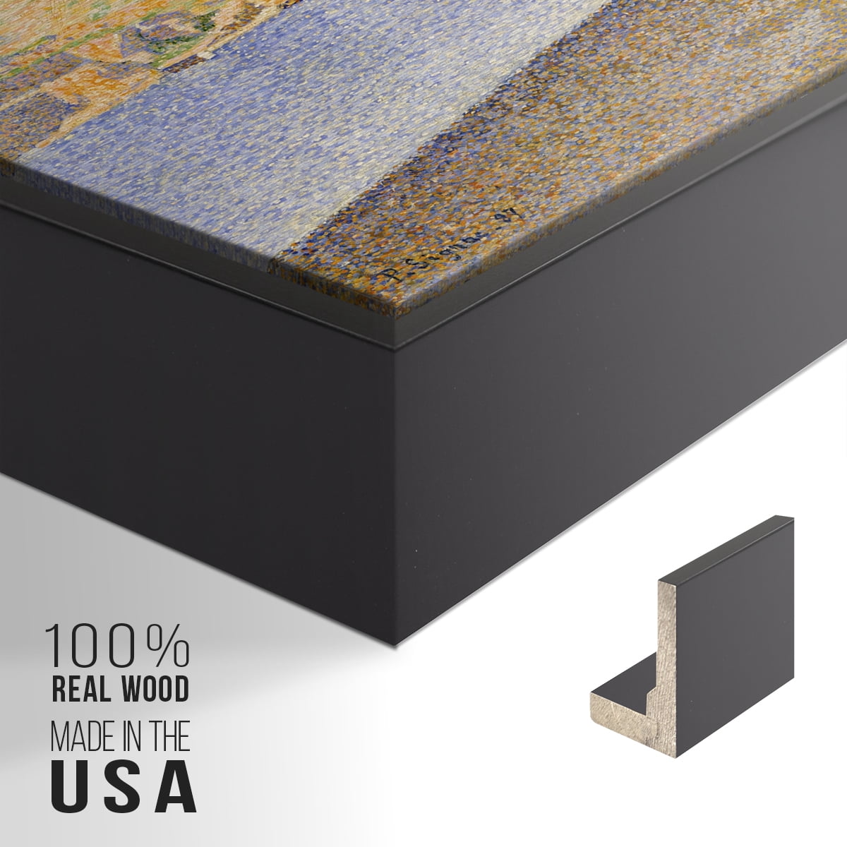 Vintage Landscape-XXXIV By Wexford Home Framed in Black Wood Gallery Wrapped Canvas 27 in. x 41 in.