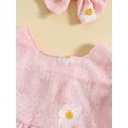thumbnail image 5 of Bagilaanoe Newborn Baby Girl Rompers Flower Print Short Sleeve Bodysuit + Headband 6M 12M 18M 24M Infant Summer One Piece Jumpsuit, 5 of 9