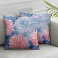 thumbnail image 3 of BANET Pink Blue Flowers Pillowcase for Hair and Skin, Pillow Cases Cover Hidden Zipper, Hypoallergenic Pillow Cases Set of 2 24x24in, 3 of 7