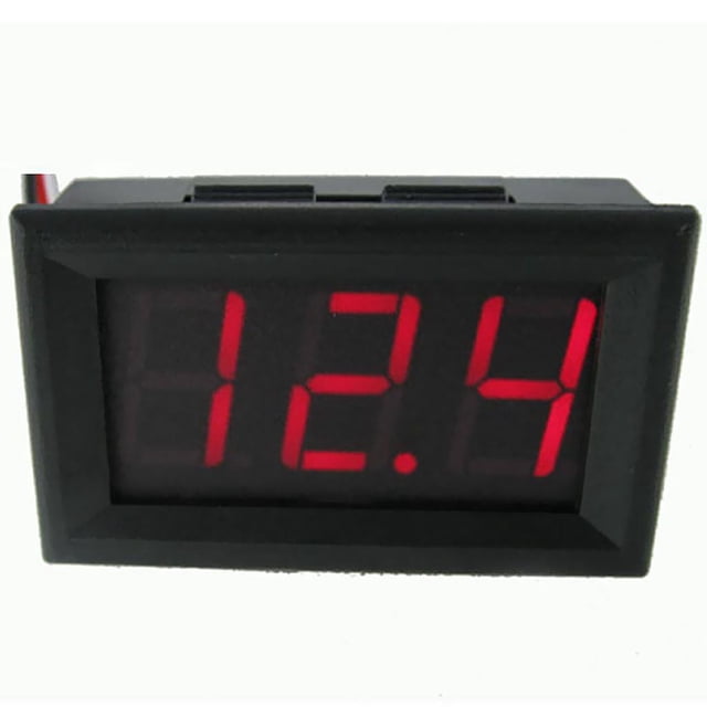 Voltímetro Digital Cola con Alambre Condujo Motor de Coche Volt Panel Meter rojo