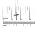 thumbnail image 4 of .925 Sterling Silver 1/10 Cttw Blue Diamond Swirl Ribbon and Cross Pendant Necklace (Blue Color, I3 Clarity), 4 of 6