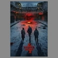 thumbnail image 2 of Netflix Junior's Stranger Things Winter Rift Russia Poster Cowl Neck Sweatshirt Gray Heather 2X Large, 2 of 4
