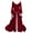 Red, variant on Ichuanyi Woman Dress Women's Long Sleeve V-Neck Medieval Dress Floor Length Cosplay Dress