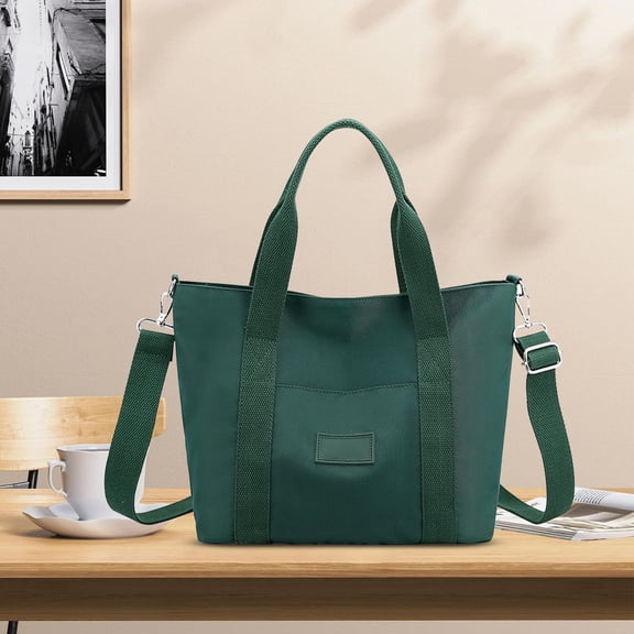 Messenger Bag Large Capacity, TOUMENY Waterproof Nylon Casual Hand Shoulder Bag, Travel Fitness Shopping Multipurpose Laptop Tote for Men Women, Green