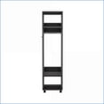 thumbnail image 5 of Chests & Wardrobes | 63'' Tall Armoire with Mirror, 3 Shelves, Casters & Hanging Rod | Black | Particle Board, 5 of 8