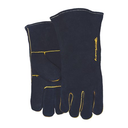 

Forney 53425 Welding Gloves Men s L Gauntlet Cuff Leather Palm Black Wing Thumb Leather Back