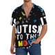 thumbnail image 1 of Fotbe I Love With Autism To The Moon And Back Camisa Estampada de Manga Corta para Hombre, Casual de Verano, Estilo Playero, Sin Arrugas-Small, 1 of 5