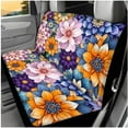 thumbnail image 3 of HUIACONG Boho Floral Car Accessories Seat Covers Full Set with Steering Wheel Cover Center Console Cover Seat Belt Pads Coasters Headrest Cover Keychain 14 Pcs Universal Fit, 3 of 5