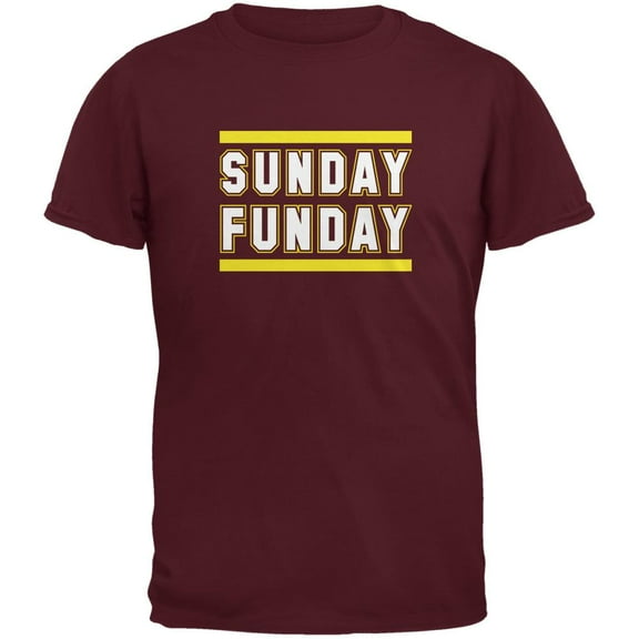 Sunday Funday Washington Maroon Adult T-Shirt - Large