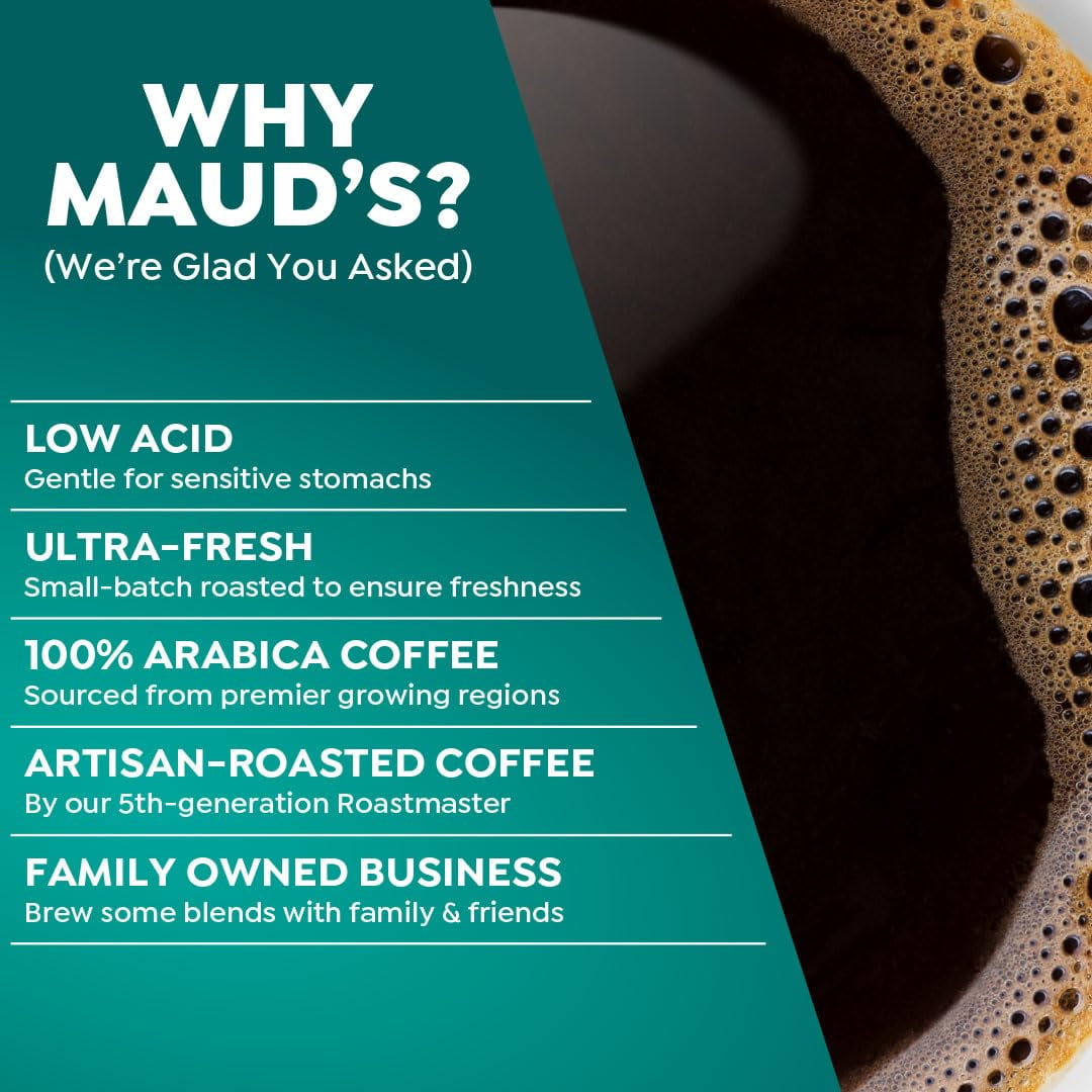 Maud's Espresso Roast Coffee Pods, 50ct, Dark Roast Coffee in Single Serve Pods – 100% Arabica Beans, Compatible with Keurig K Cups Maker