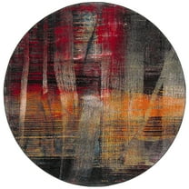 SAFAVIEH Porcello Gina Geometric Area Rug, Multi, 5'3" x 5'3" Round